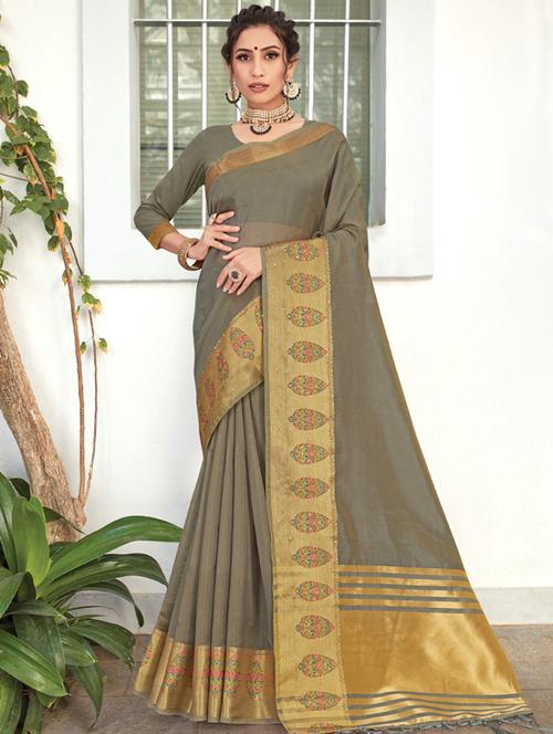 women's self design grey colored saree - 18436499 - Very Small Image - 1
