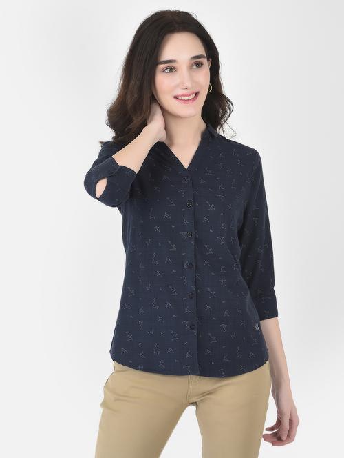three-quarter sleeved printed regular shirt - 18436610 - Very Small Image - 1