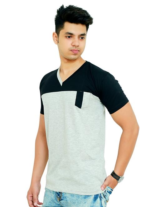 bottle green color block t-shirt - 18437063 - Very Small Image - 1