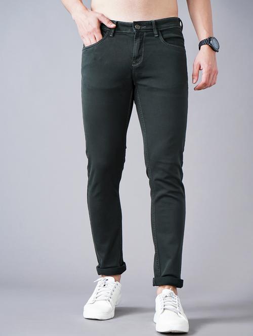 bottle-green light washed denim jean - 18437316 - Very Small Image - 1