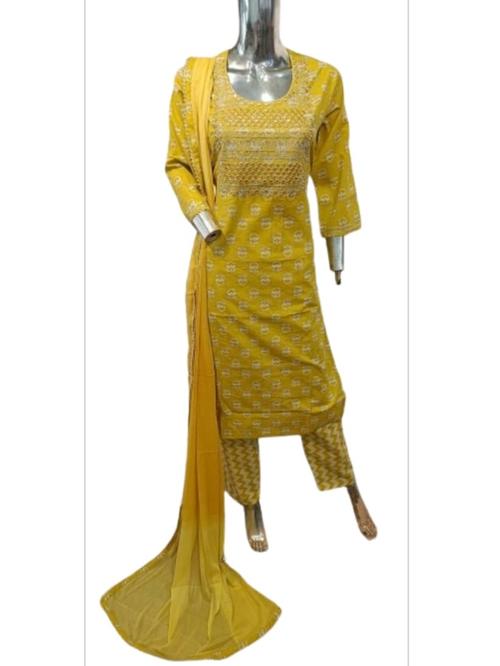 cotton suit with dupatta - 18437345 - Very Small Image - 1