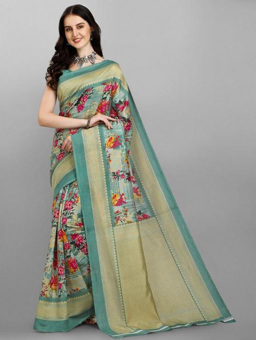 floral printed saree - 18437387 - Very Small Image - 1