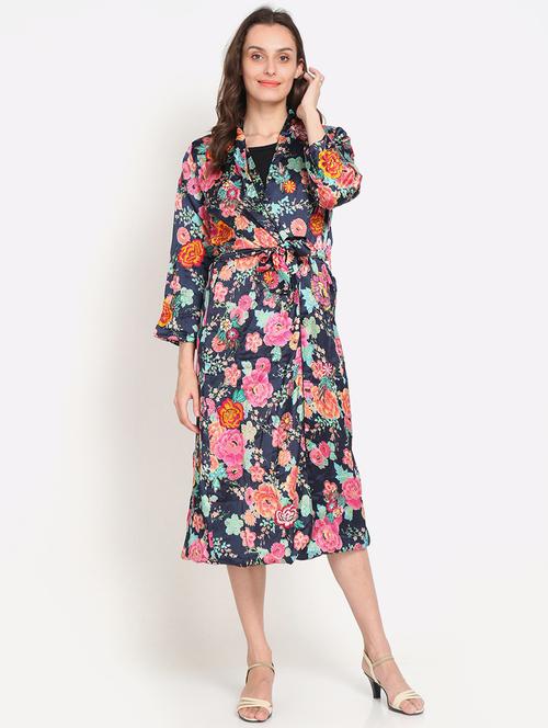 tie front floral wrap dress - 18437412 - Very Small Image - 1