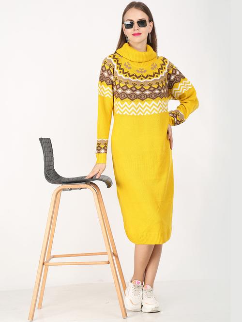 turtle neck printed shift dress - 18437418 - Very Small Image - 1
