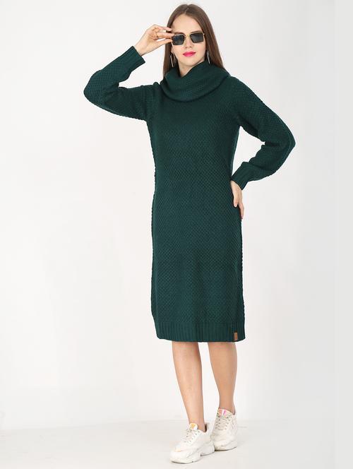 turtle neck solid shift dress - 18437422 - Very Small Image - 1