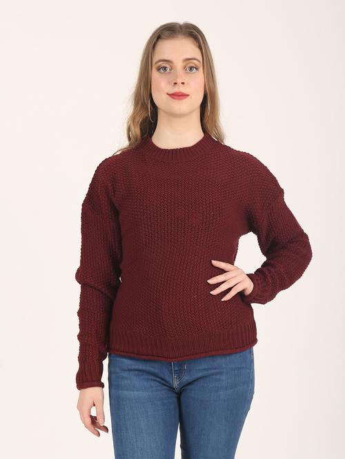 crew neck solid pullover - 18437556 - Very Small Image - 1