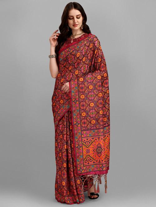 floral printed saree - 18437795 - Very Small Image - 1