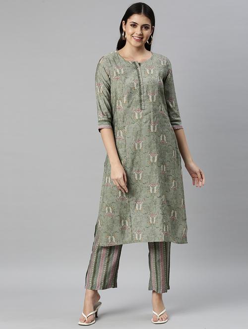 printed kurta pant set - 18437797 - Very Small Image - 1