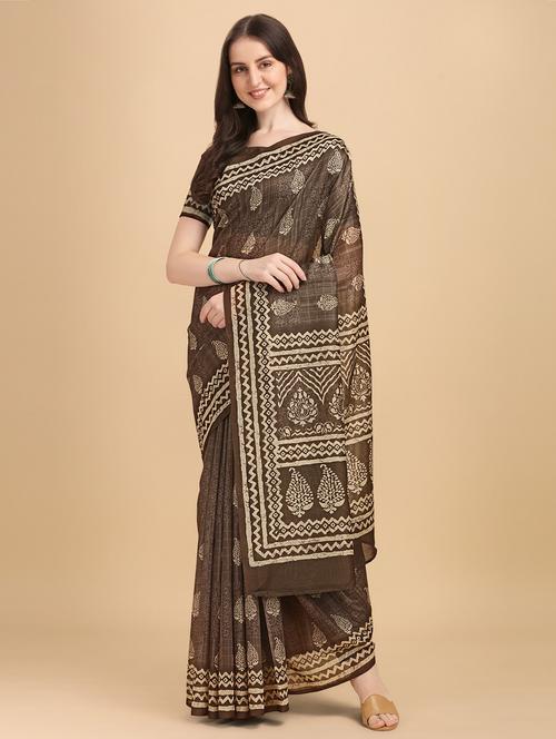 batik print chanderi saree with blouse - 18437970 - Very Small Image - 1