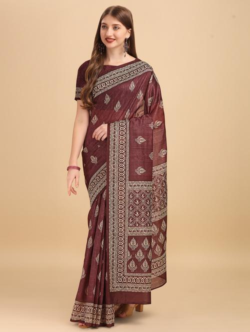 batik print chanderi saree - 18437980 - Very Small Image - 1