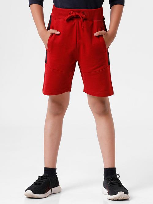 boys red side-striped shorts - 18437983 - Very Small Image - 1