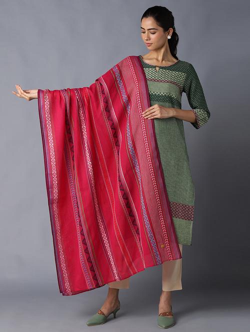 striped dobby work woven dupatta - 18438008 - Very Small Image - 1