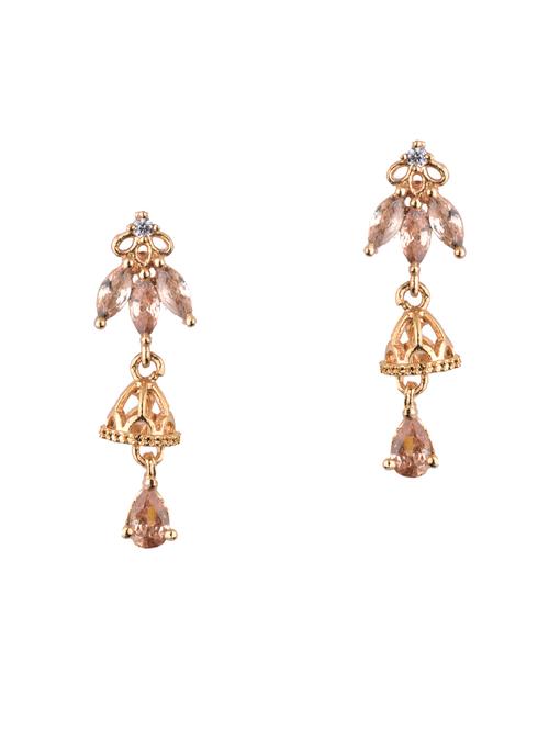 e american diamond beautiful drop jhumka earrings - 18438050 - Very Small Image - 1