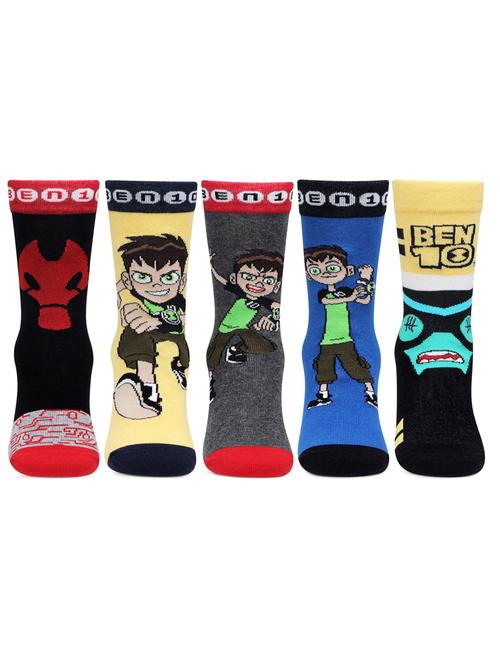 kids pack of 5 printed above ankle length sock - 18438290 - Very Small Image - 1