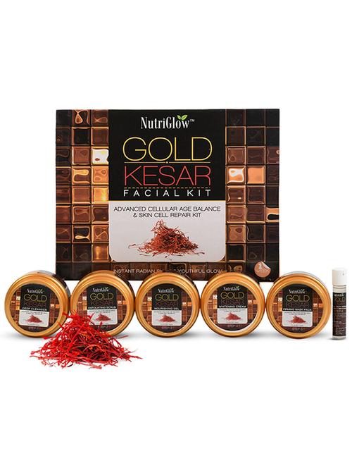 gold kesar facial kit for instant radiant shine, 260gm - 18438418 - Very Small Image - 1