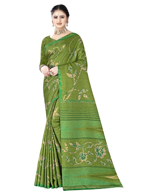raw silk batik print tussar saree with blouse - 18438662 - Very Small Image - 1