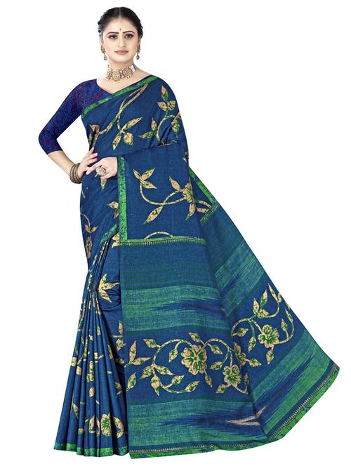 raw silk batik print tussar saree with blouse - 18438663 - Very Small Image - 1