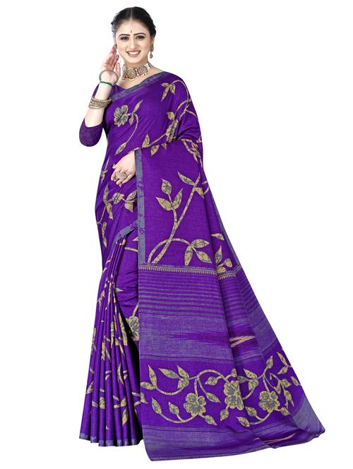 raw silk batik print tussar saree with blouse - 18438665 - Very Small Image - 1