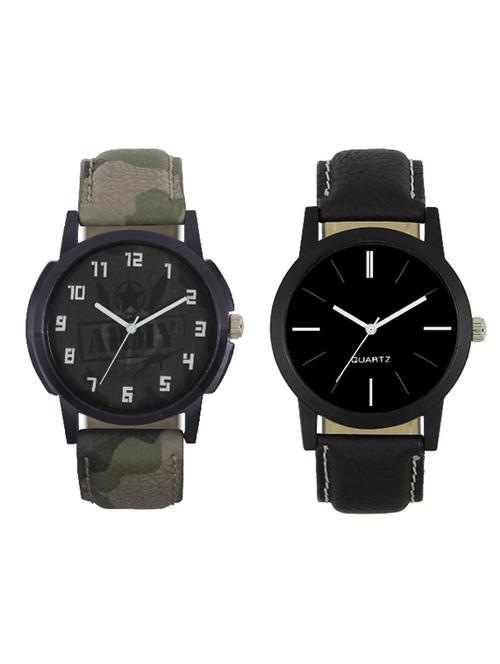 army and black color men's analog watch pack of -2 - 18438710 - Very Small Image - 1