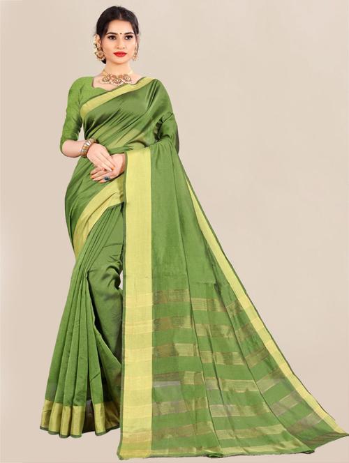gold bordered kota doria saree with blouse - 18438763 - Very Small Image - 1