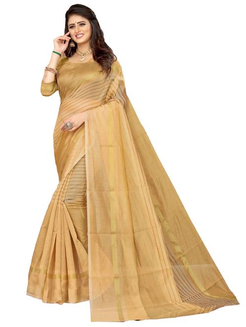 gold bordered kota doria saree with blouse - 18438768 - Very Small Image - 1