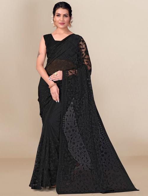 tonal embroidered net saree with blouse - 18438840 - Very Small Image - 1