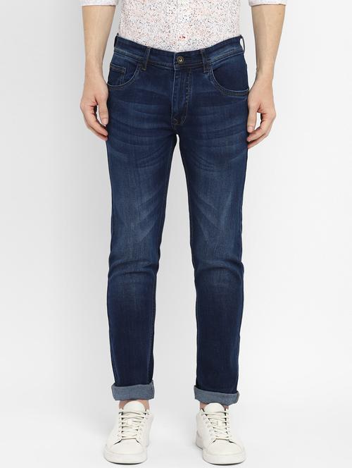 navy-blue light washed denim jean - 18438878 - Very Small Image - 1