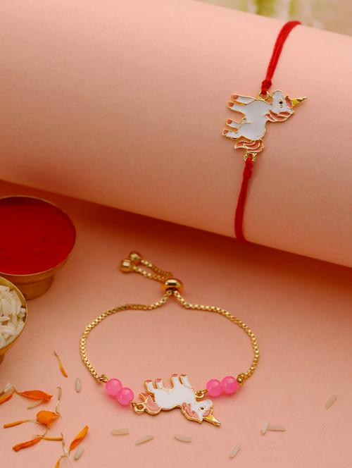 kids unicorn themed rakhi set of 2 - 18438988 - Very Small Image - 1