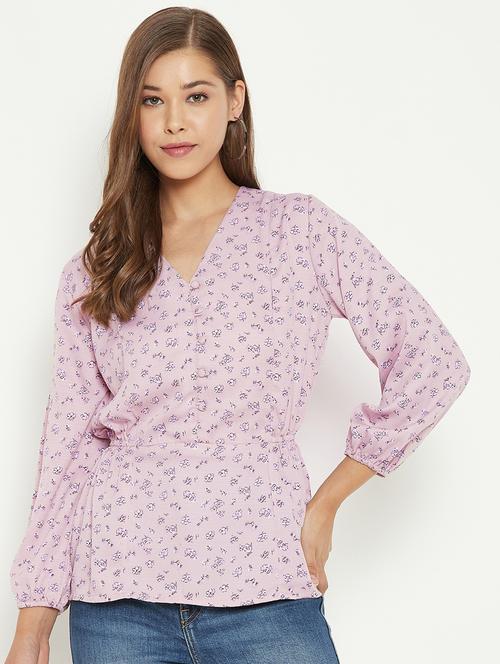 v-neck floral regular top - 18439783 - Very Small Image - 1