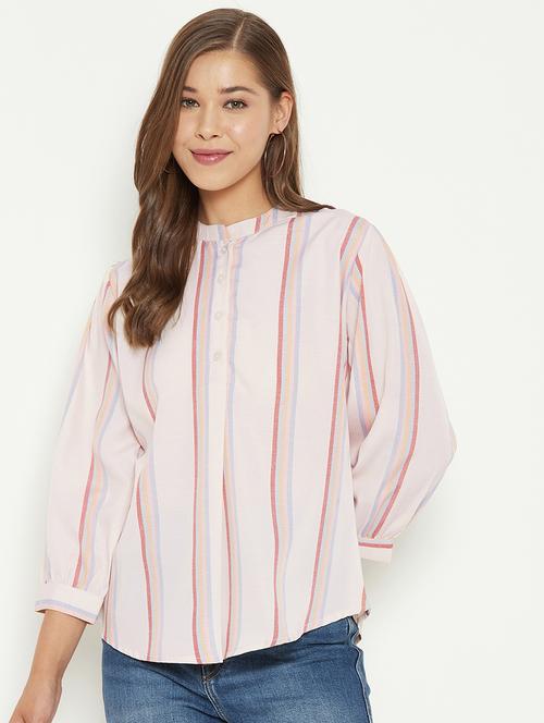 long sleeved striped regular shirt - 18439797 - Very Small Image - 1
