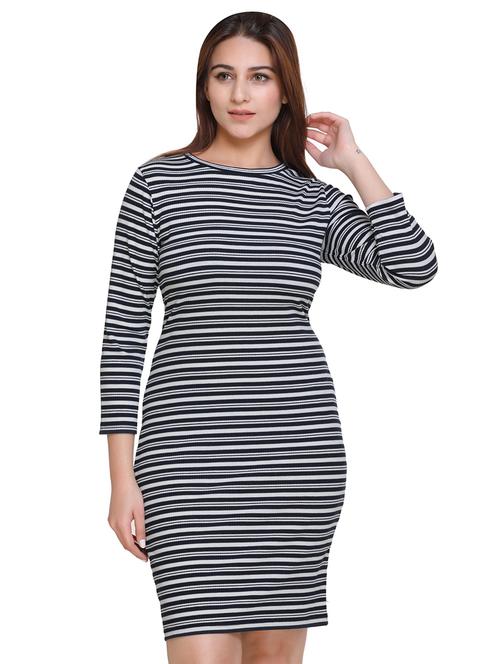 women's bodycon striped dress - 18439801 - Very Small Image - 1
