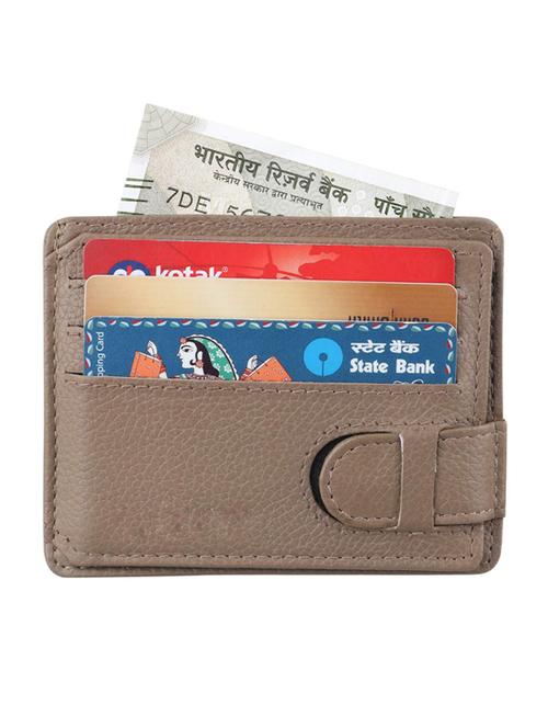 grey genuine leather card holder - 18440122 - Very Small Image - 1