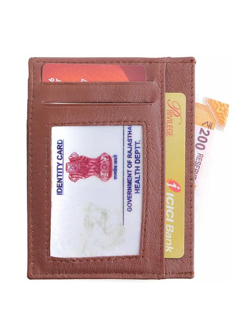 tan genuine leather card holder - 18440127 - Very Small Image - 1
