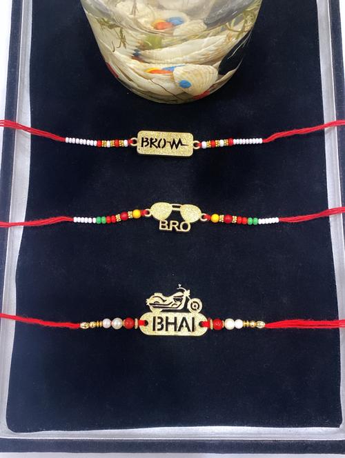 combo of 3 fabulous bro heartbeat goggle bullet bhai rakhi set - 18440400 - Very Small Image - 1