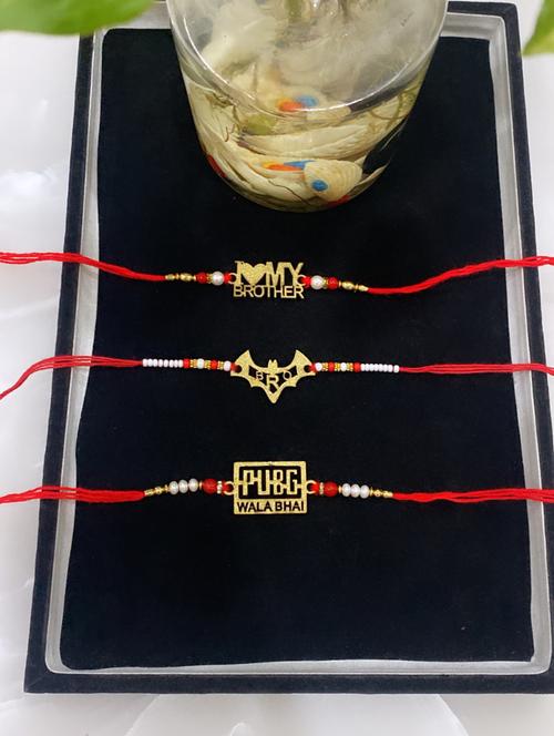 combo of 3 designer love my brother batman pubg bhai rakhi set - 18440406 - Very Small Image - 1