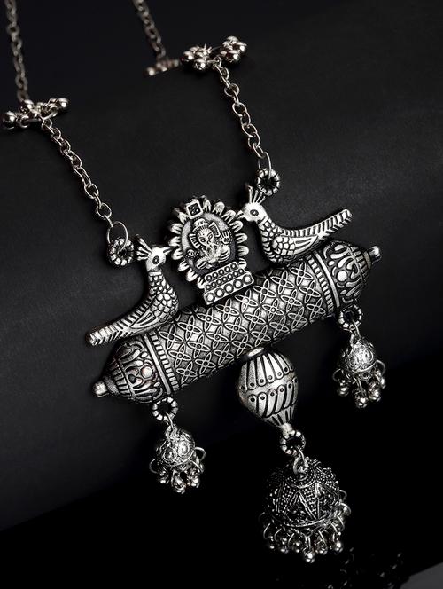 oxidised silver toned bird set - 18440768 - Very Small Image - 1