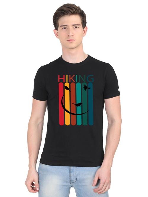 black chest print t-shirt - 18440872 - Very Small Image - 1