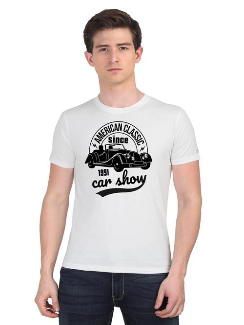 white chest print t-shirt - 18440882 - Very Small Image - 1