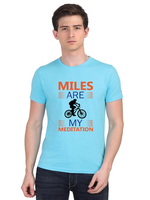 turquoise chest print t-shirt - 18440905 - Very Small Image - 1