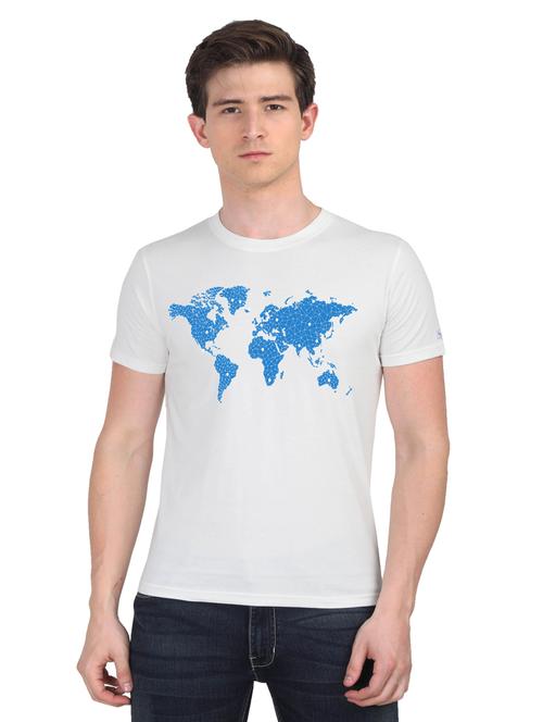white chest print t-shirt - 18440917 - Very Small Image - 1