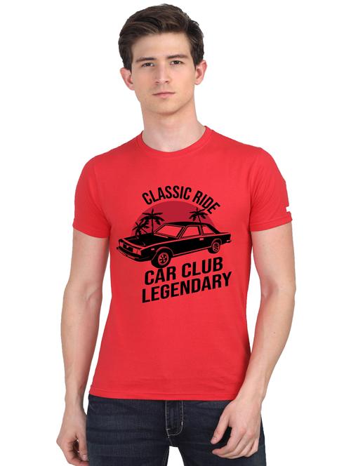 red chest print t-shirt - 18440947 - Very Small Image - 1