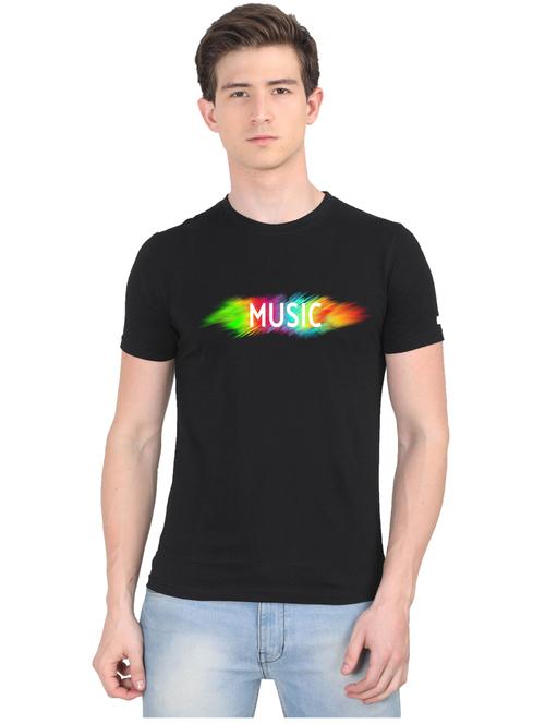 black chest print t-shirt - 18440954 - Very Small Image - 1