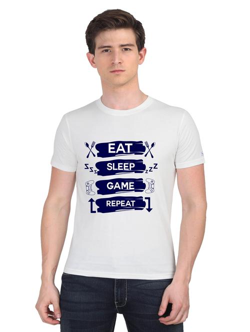 white chest print t-shirt - 18440979 - Very Small Image - 1