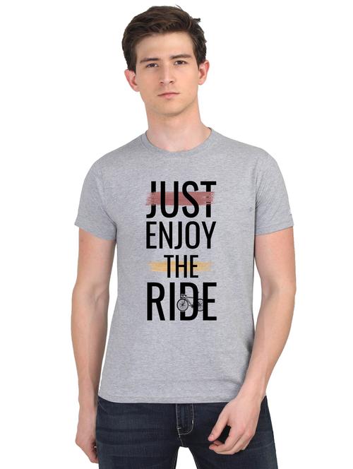 grey chest print t-shirt - 18441010 - Very Small Image - 1