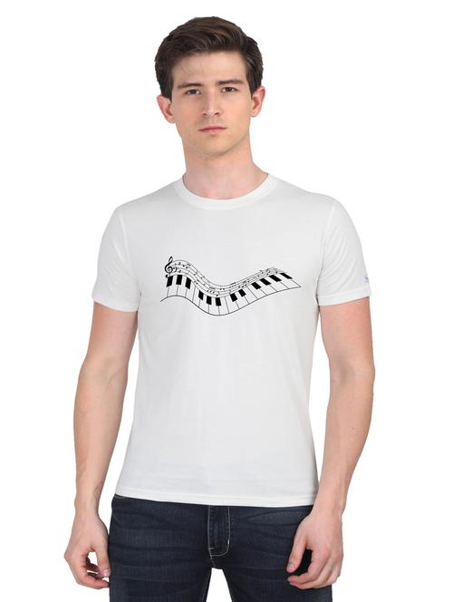 white chest print t-shirt - 18441078 - Very Small Image - 1