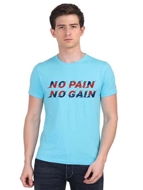 turquoise chest print t-shirt - 18441109 - Very Small Image - 1