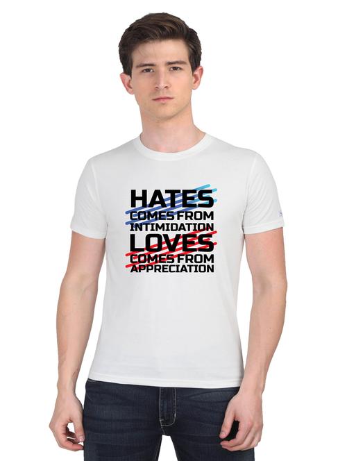 white chest print t-shirt - 18441116 - Very Small Image - 1