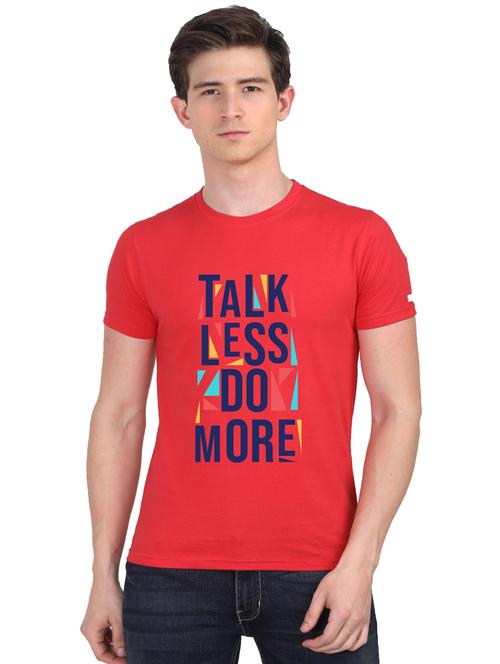 red chest print t-shirt - 18441169 - Very Small Image - 1
