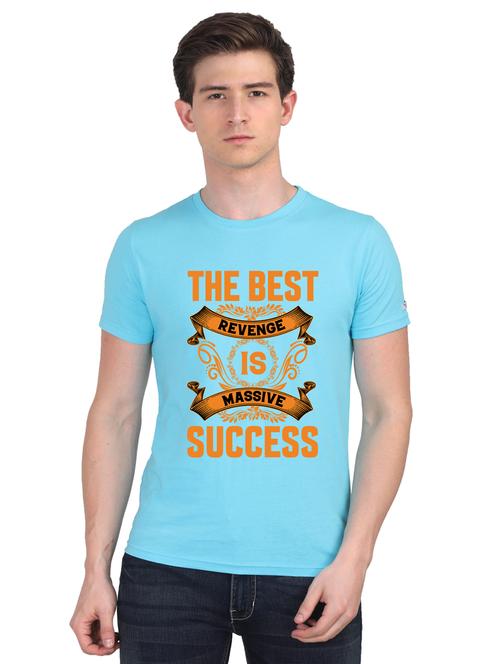 turquoise chest print t-shirt - 18441170 - Very Small Image - 1