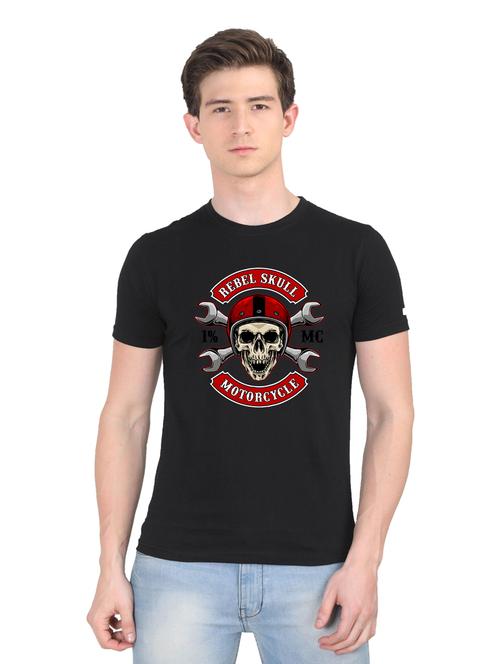turquoise chest printed casual t-shirt - 18441231 - Very Small Image - 1